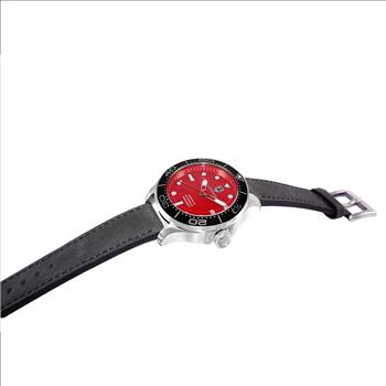 Lechateau Watches - Automatic -24  Jewels NH35, Textured Red Date dial, Black bezel, Black Strap - Retail at (MSRP: 2,268.00)