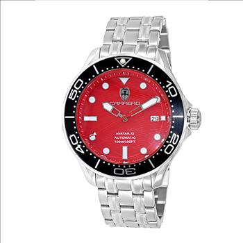 Lechateau Watches- Automatic -24  Jewels NH35, Textured Red Date dial, Black Bezel C1S6161RD_BK - Retail at (MSRP: 2,268.00)