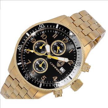 Lechateau Watches - Chronograph Epson VR33 Muscle Movt, Stainless Steel Case and Band ,  CG17733BKSV, Retail at (MSRP:$1,475.00)