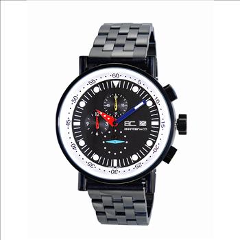 Lechateau Watches - CHRONOGRAPH MOVEMENT, STAINLESS STEEL CASE AND BAND,  MULTI- COLOR HANDS , LCBC2223-IPBK - RETAIL AT $675.00