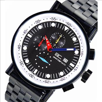 Lechateau Watches - CHRONOGRAPH MOVEMENT, STAINLESS STEEL CASE AND BAND,  MULTI- COLOR HANDS , LCBC2223-IPBK - RETAIL AT $675.00
