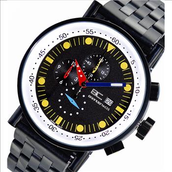 Lechateau Watches  CHRONOGRAPH MOVT, STAINLESS STEEL CASE AND BAND,  MULTI- COLOR HANDS, LCBC2222-IPBKYL - RETAIL AT $675.00