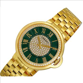 Lechateau Watches Ladies Watch, Swiss Quartz Movement, Austrian Setting, CL1G04GN , Retail at MSRP : $1,320.00