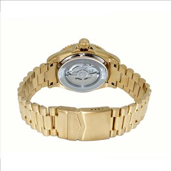 Lechateau Watches Men's Automatic - Magnifying Date, Green MOP Dial with Exhibition Back case (MSRP: $ 2,124.00)