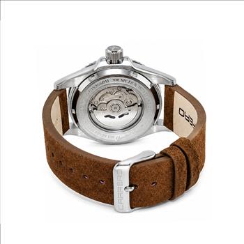 Lechateau Watches Men's Automatic - Magnifying Date, MOP Dial with Exhibition Back, C1S266BU_LBN - Retail at (MSRP: $ 2,124.00)