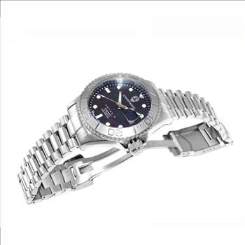 Lechateau Watches Men's Automatic - Magnifying Date, MOP Dial with Exhibition Back case - C1S266BK- Retail at (MSRP: $ 2,124.00)