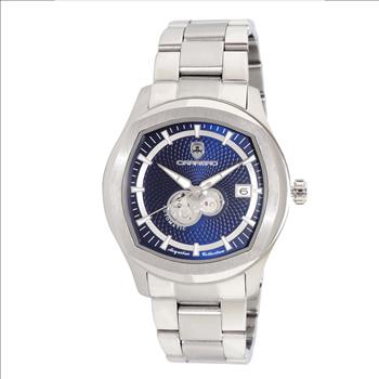 Lechateau Watches, Men's Automatic NH35A - 24 JEWELS, Blue Date Dial with Heart Beat, Exhibition Back (MSRP: $2,268.00)
