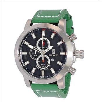 Lechateau Watches Men's Chronograph Mov't. Date Dial, RG0001-GN_BK-SS, RETAIL AT (MSRP: $ 794.00)