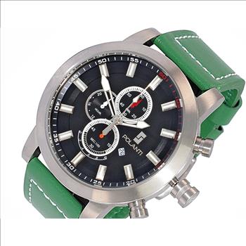 Lechateau Watches Men's Chronograph Mov't. Date Dial, RG0001-GN_BK-SS, RETAIL AT (MSRP: $ 794.00)