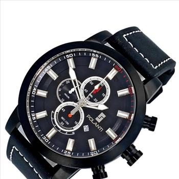 Lechateau Watches Men's Chronograph Mov't. Date Dial, RG0001-IPBK-BKS RETAIL AT (MSRP: $ 794.00)