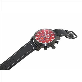 Lechateau Watches Men's Chronograph Mov't. Date Dial, RG0001-IPBK_RD, RETAIL AT (MSRP: $ 794.00)