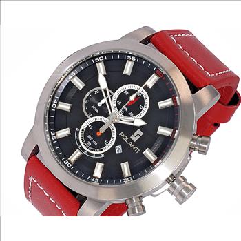 Lechateau Watches Men's Chronograph Mov't. Date Dial, RG0001M-RD_BK-SS  RETAIL AT (MSRP: $ 794.00)