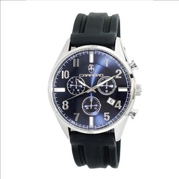 Lechateau Watches - Men's SWISS RONDA Z-60 - CHRONOGRAPH MOVEMENT , BLUE DAY- DATE DIAL, C1S5275BU-RBRetail at (MSRP: $2,028.00)