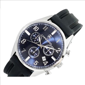 Lechateau Watches - Men's SWISS RONDA Z-60 - CHRONOGRAPH MOVEMENT , BLUE DAY- DATE DIAL, C1S5275BU-RBRetail at (MSRP: $2,028.00)