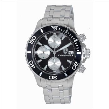 Lechateau Watches, Men's VR33-Chronograph Mov't., Black - Date Dial and BEZEL,  C1S3735BK -  RETAIL AT (MSRP: $1,595.00)