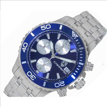 Lechateau Watches, Men's VR33-Chronograph Mov't., Blue - Date Dial and BEZEL,  C1S3735BU -  RETAIL AT (MSRP: $1,595.00)