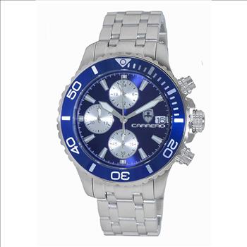 Lechateau Watches, Men's VR33-Chronograph Mov't., Blue - Date Dial and BEZEL,  C1S3735BU -  RETAIL AT (MSRP: $1,595.00)
