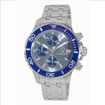 Lechateau Watches, Men's VR33-Chronograph Mov't., Grey/Blue - Date Dial and BEZEL,   C1S3735GR  -  RETAIL AT (MSRP: $1,595.00)