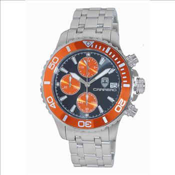 Lechateau Watches, Men's VR33-Chronograph Mov't., Orange/Black - Date Dial and BEZEL,  C1S3735OR -  RETAIL AT (MSRP: $1,595.00)