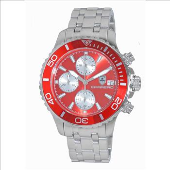 Lechateau Watches, Men's VR33-Chronograph Mov't., Red - Date Dial and BEZEL,  C1S3735RD -  RETAIL AT (MSRP: $1,595.00)