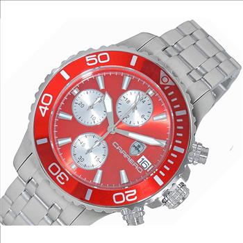 Lechateau Watches, Men's VR33-Chronograph Mov't., Red - Date Dial and BEZEL,  C1S3735RD -  RETAIL AT (MSRP: $1,595.00)