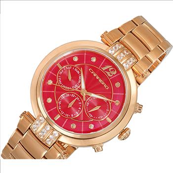 Lechateau Watches  Multi-function, Day-date Counter, Red Mother of Pearl Dial, CL1R03RD, Retail at (MSRP: $1,668.00)