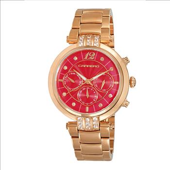 Lechateau Watches  Multi-function, Day-date Counter, Red Mother of Pearl Dial, CL1R03RD, Retail at (MSRP: $1,668.00)