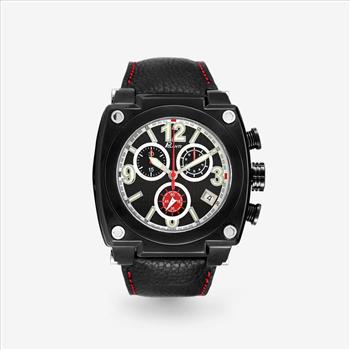 Lechateau Watches  Polanti Swiss Chronograph Movement, Carbon Fiber Dial -Black, PLT2004LB-IPB/RD  Retail at (MSRP: $1,995.00)