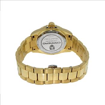 Lechateau Watches Swiss Made Movement, Sunray - Date Dial, Ceramic Bezel, Goldtne , C1G10BU-BUBU - Retail at $1,704.00