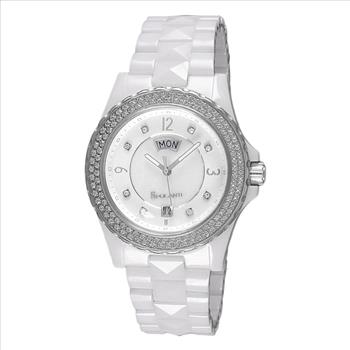 Lechateau Watches, SWISS MOV'T, High Tect Ceramic case and band, MOP Dial, P7895W Retail At (MSRP: $795.00)ETAIL AT $295.00
