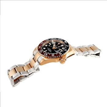 Lechateau Watches SWISS QUARTZ,. Black Date- Dial, Black-Brown bezel. 2-tone Rose band,Retail at (MSRP: $1,908.00)