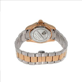 Lechateau Watches SWISS QUARTZ,. Black Date- Dial, Black-Brown bezel. 2-tone Rose band,Retail at (MSRP: $1,908.00)