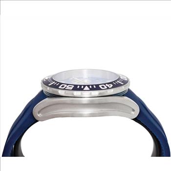 LeChateauMen's Swiss Multi-Functiom Ronda X30 Mov't, Light Blue Dial - Black Bezel, Silicon Band, (MSRP: $2,340.00)