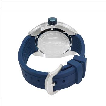 LeChateauMen's Swiss Multi-Functiom Ronda X30 Mov't, Light Blue Dial - Black Bezel, Silicon Band, (MSRP: $2,340.00)