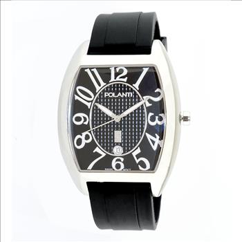 Lechateau,Men's Swiss Quartz Date Black Dial, Silcon Band 1Z-101K-SS, Retail at (MSRP: $895.00)