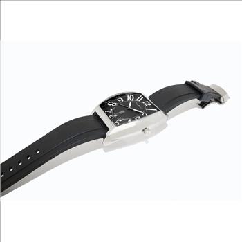 Lechateau,Men's Swiss Quartz Date Black Dial, Silcon Band 1Z-101K-SS, Retail at (MSRP: $895.00)