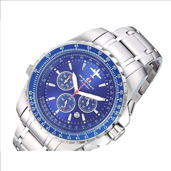 Oceanaut Men's Aviator Pilot Quartz Stainless-Steel Strap,  Blue Dial , OC0114 - Retail at (MSRP: $850.00)