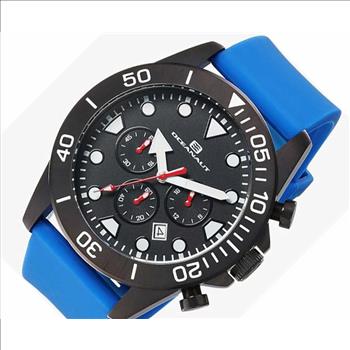 OceanauT Men's, Stainless steel case, Blue Silicone strap, Black dial,  Scratch resistant mineral,(MSRP: $395.00)