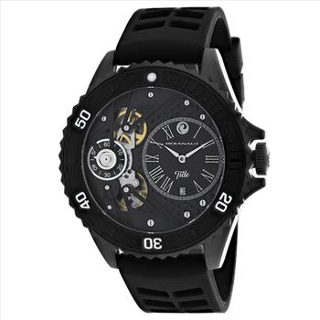 Oceanaut Stainless steel case Black-IP Tone, Rubber strap, Black dial, Retail (MSRP: $550.00)