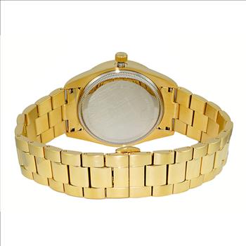 ONISS AUSTRIAN CRYSTAL ACCENT, DAY-DATE WITH WHITE MOPW DIAL , ON3881-MGWT , RETAIL AT (MSRP: $325.00)