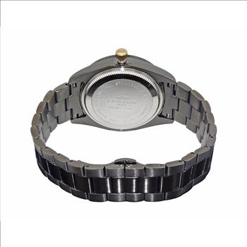 ONISS AUSTRIAN SETTING STONE, DAY-DATE, BLACK-IP TONE, BLACK DIAL , ON3881-IPBB , RETAIL AT (RETAIL AT MSRP:$345.00)