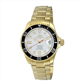 ONISS AUTOMATIC MOV'T - 24 JEWELS, WHITE DATE DIAL- BLACK BEZEL, ON5588-88-GWTBK - RETAIL AT (MSRP: $695.00)