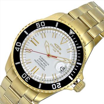 ONISS AUTOMATIC MOV'T - 24 JEWELS, WHITE DATE DIAL- BLACK BEZEL, ON5588-88-GWTBK - RETAIL AT (MSRP: $695.00)
