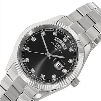ONISS  DAY-DATE WITH BLACK MOTHER OF PEARL DIAL , ON3881-MBK , RETAIL AT (MSRP: $325.00)