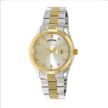 ONISS DAY-DATE WITH SUN RAY BLACK DIAL , ON3881-2TGD , RETAIL AT $345.00
