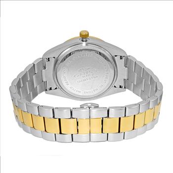 ONISS DAY-DATE WITH SUN RAY BLACK DIAL , ON3881-2TGD , RETAIL AT $345.00