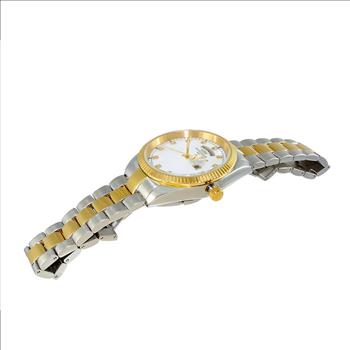 ONISS DAY-DATE WITH SUN RAY WHITE DIAL , ON3881-2TWT , RETAIL AT $345.00