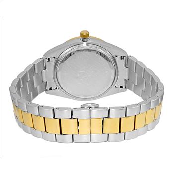 ONISS DAY-DATE WITH SUN RAY WHITE MOP DIAL , ON3881-2TWHT , RETAIL AT $325.00