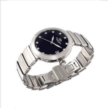 ONISS LADIES SWISS MOVEMENT, AUSTRIAN CRYSTAL ACCENT, BLACK  MOTHER OF PEARL DIAL, ON5559-14_BK - RETAIL AT (MSRP: $425.00)