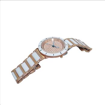 ONISS Ladies, White High-tech Ceramic and Stainless Steel Case and Band, Rose tone (MSRP:  $550.00)